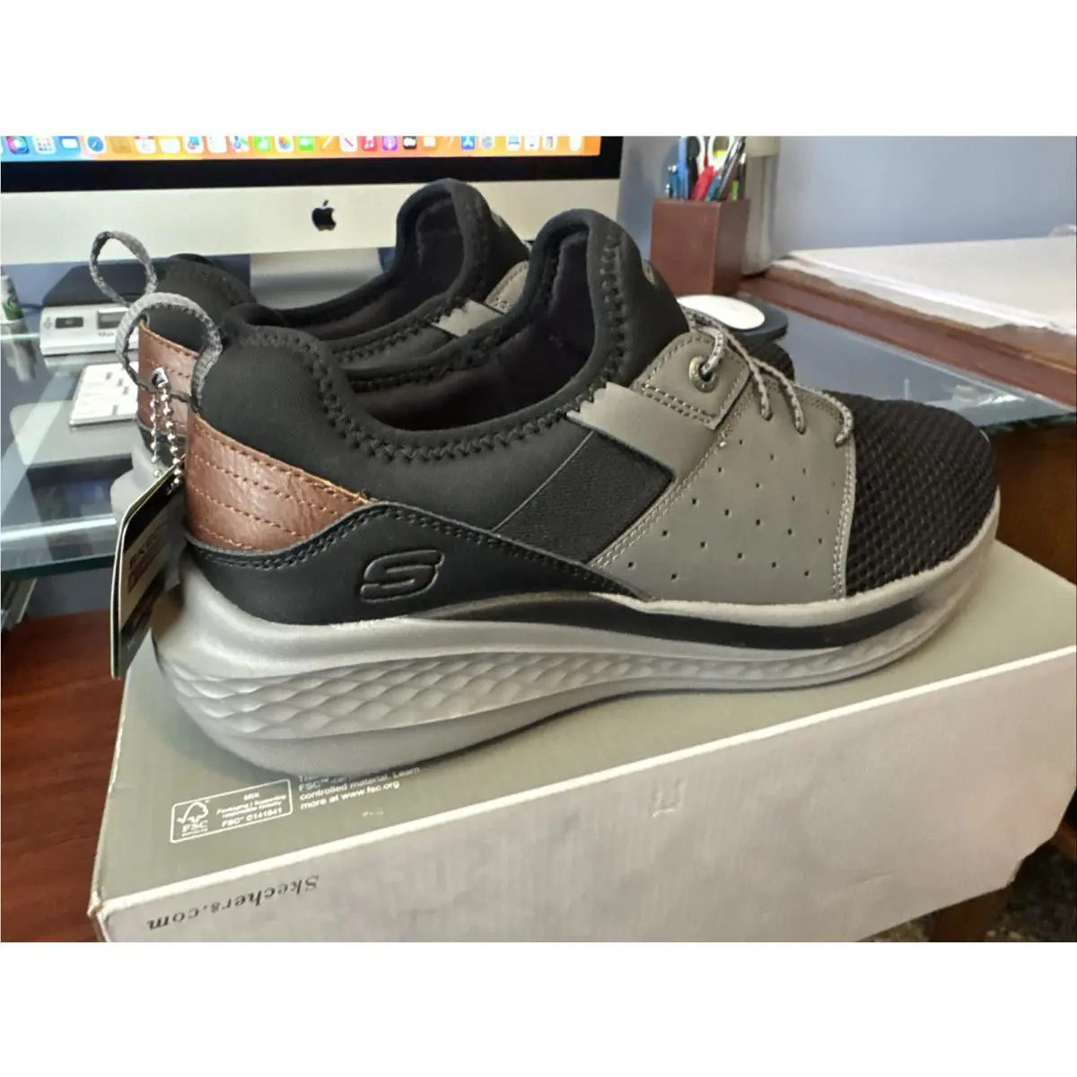 Skechers shoes - Skechers Slade-Raymar - 210809-BKGY - Black Grey Mesh 31