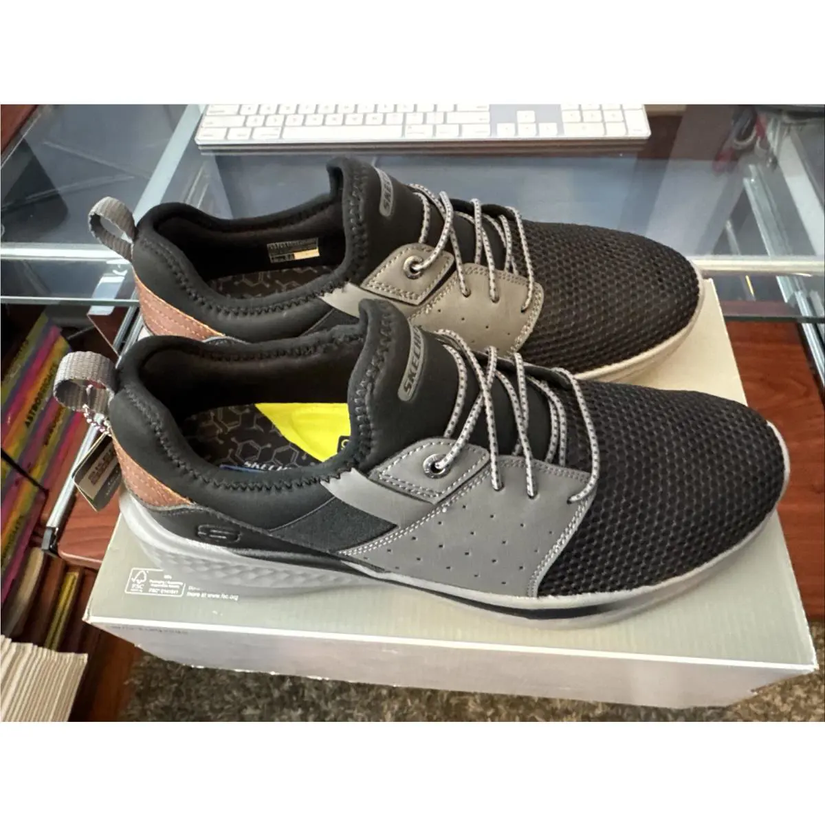 Skechers shoes - Skechers Slade-Raymar - 210809-BKGY - Black Grey Mesh 33