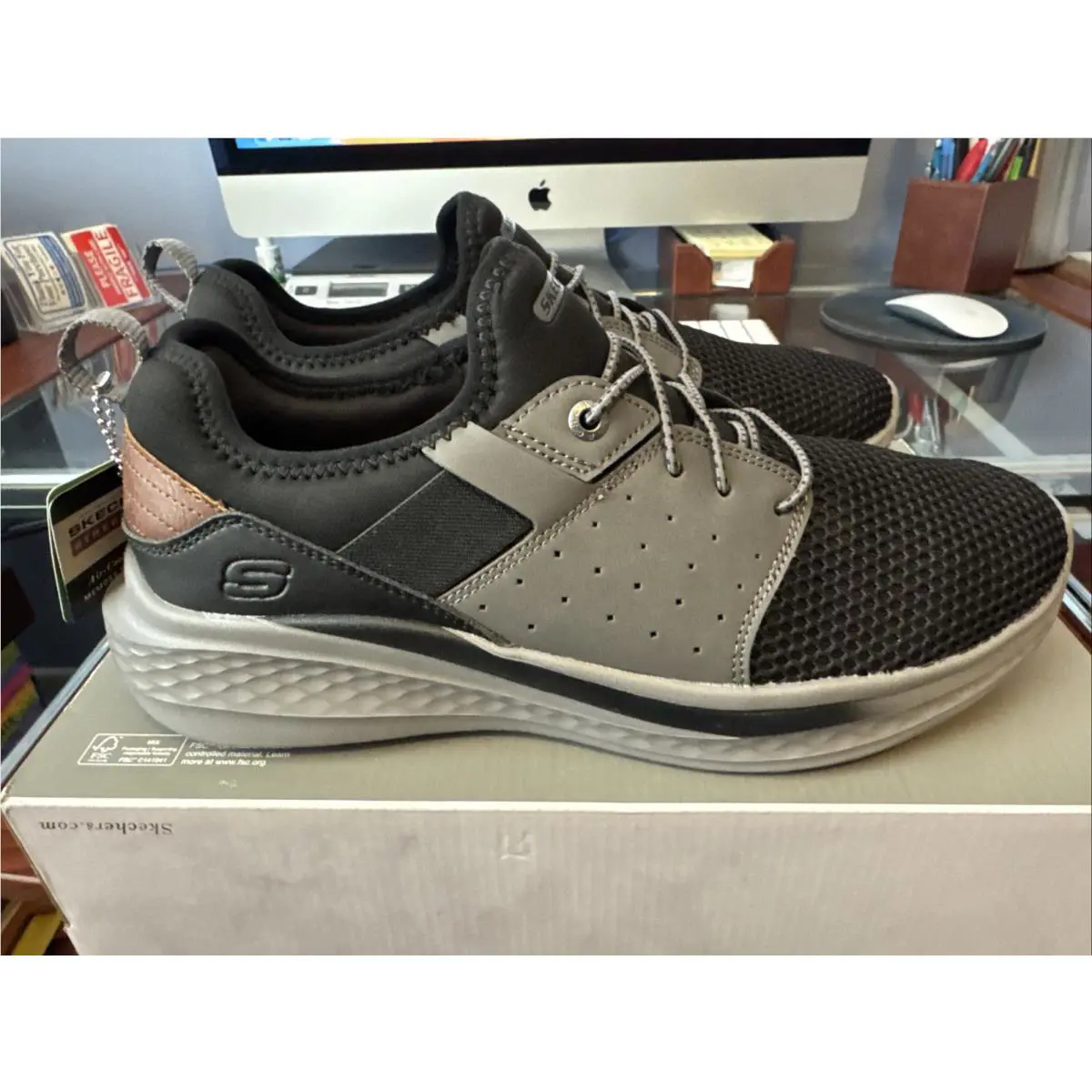 Skechers shoes - Skechers Slade-Raymar - 210809-BKGY - Black Grey Mesh 34