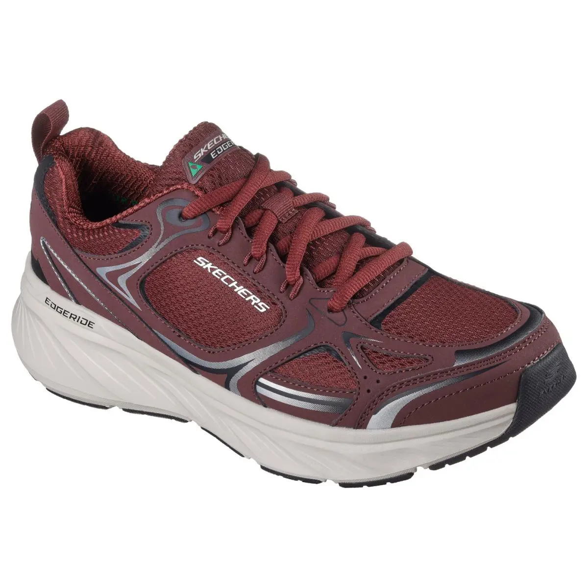 Mens Skechers Shoes Burgundy Casual Walk Lace up Memory Foam Cushioned 232844
