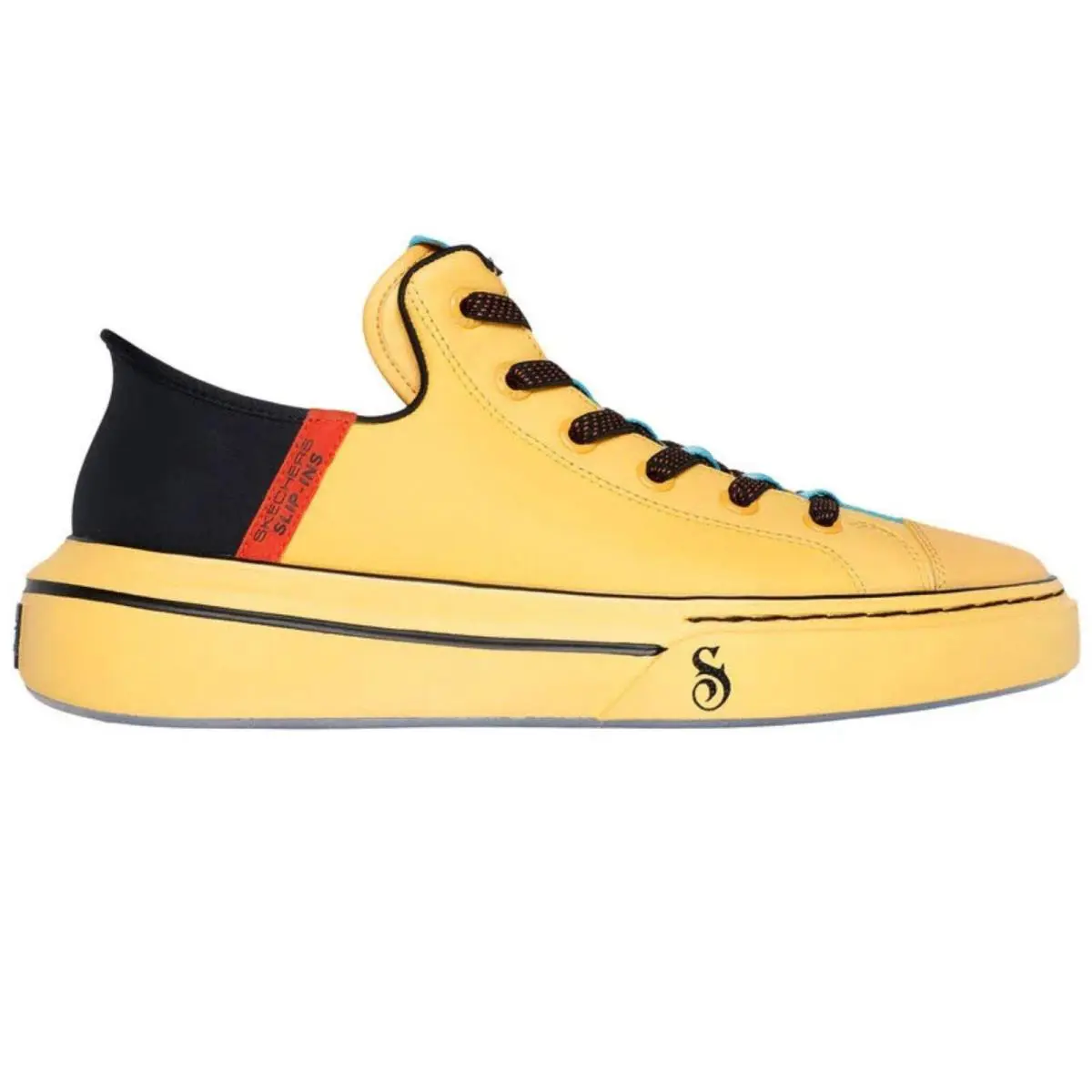 Skechers Men`s 251035 Snoop One-og Leather Yellow Black Slip Ins Casual Shoes - Yellow / Black
