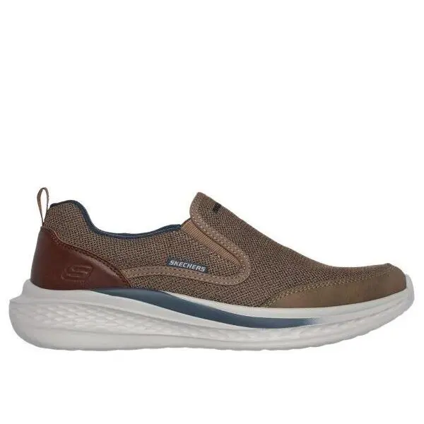 Men`s Skechers Relaxed Fit Slip On Slade Lucan Memory Foam 210808 Taupe - Taupe