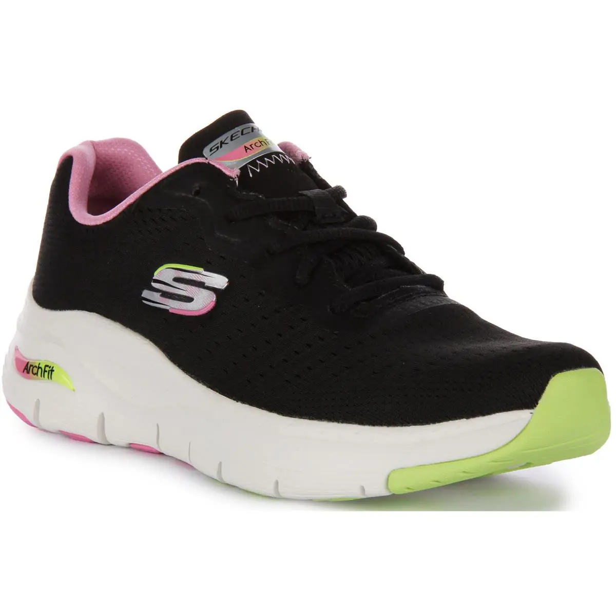 Skechers Arch Fit Infinity Cool Comfort Shoe Black Pink Womens US 6 - 11 - BLACK PINK