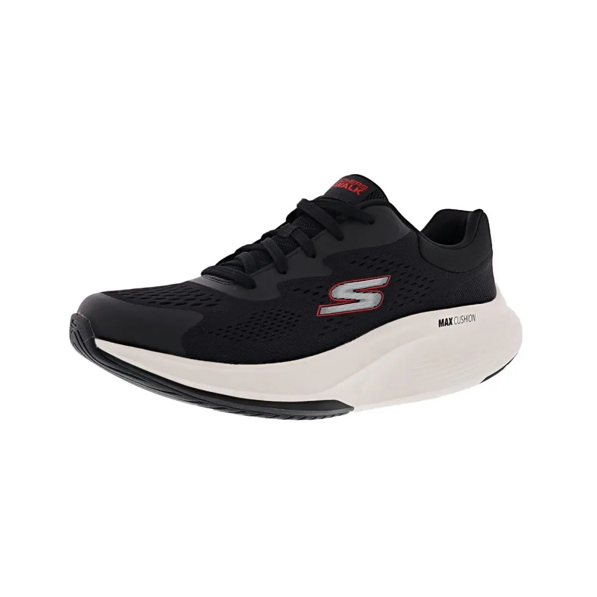 Skechers Men`s GO Walk Max Walker- Augustus 216579/BKRD Walking Shoes - BLACK / RED