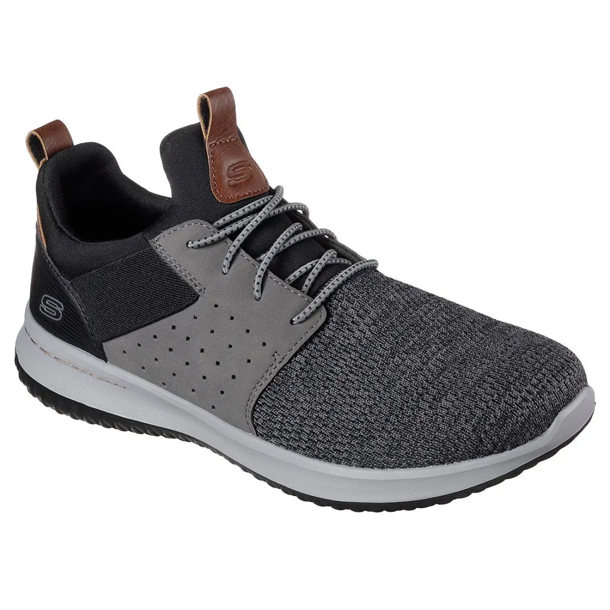 Men`s Skechers Class Delson - Camben Casual Shoe 65474 Bkgy Multi Sizes Blk/gr - Black/Gray