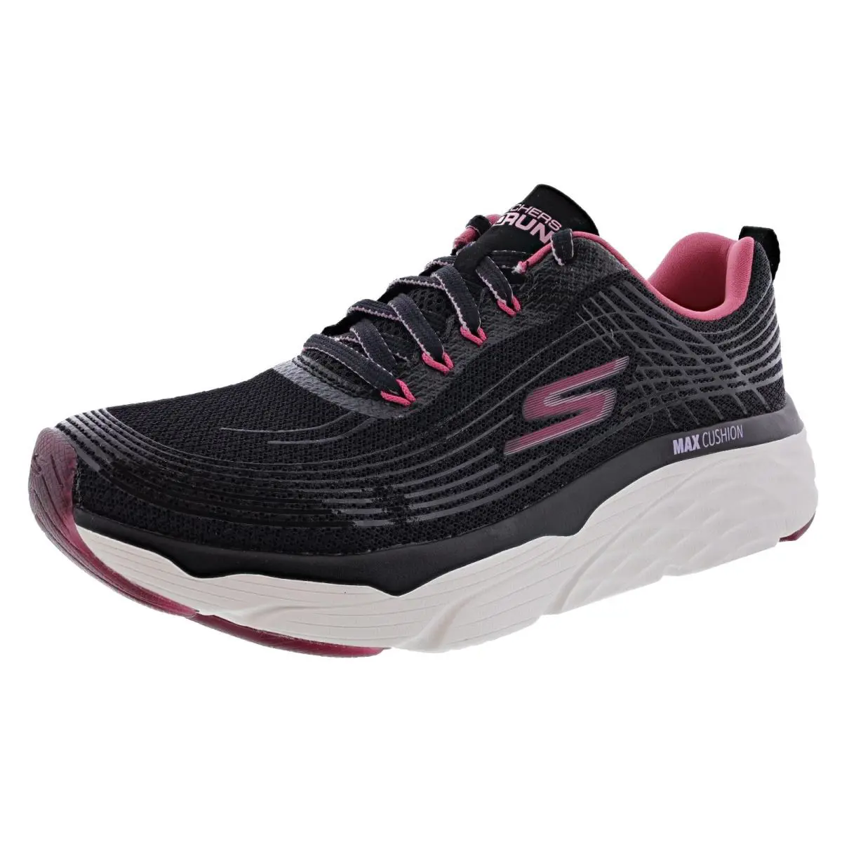 Women`s Max Cushioning Elite-alekos 128549BKRS Running Shoes BLACK / ROSE by Skechers