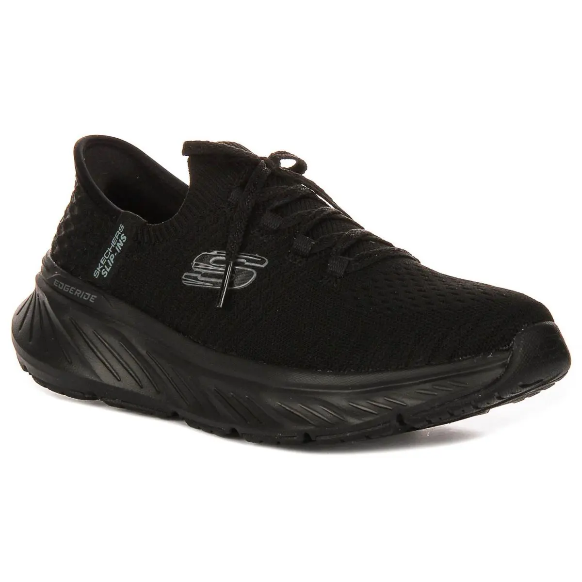 Skechers Edgeride Vegan Air Cooled Lace Up Womens Sneakers In Black US 6 - 11 - Black