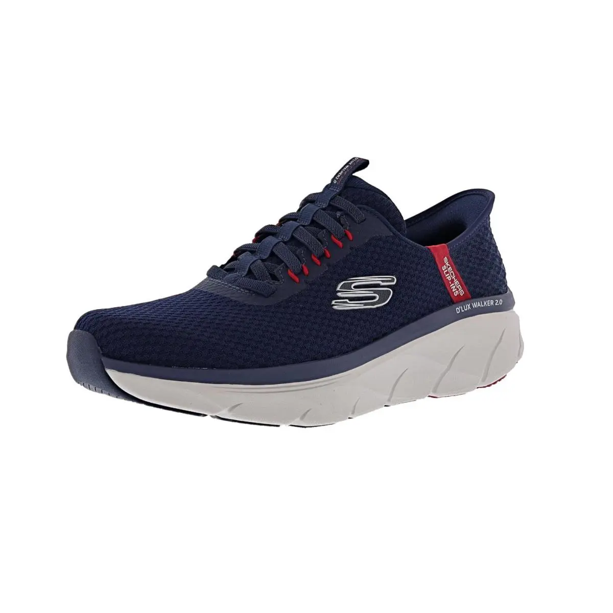 Skechers Men`s D`lux Walker 2.0- Taurrel 232465/NVRD Walking Shoes - NAVY / RED