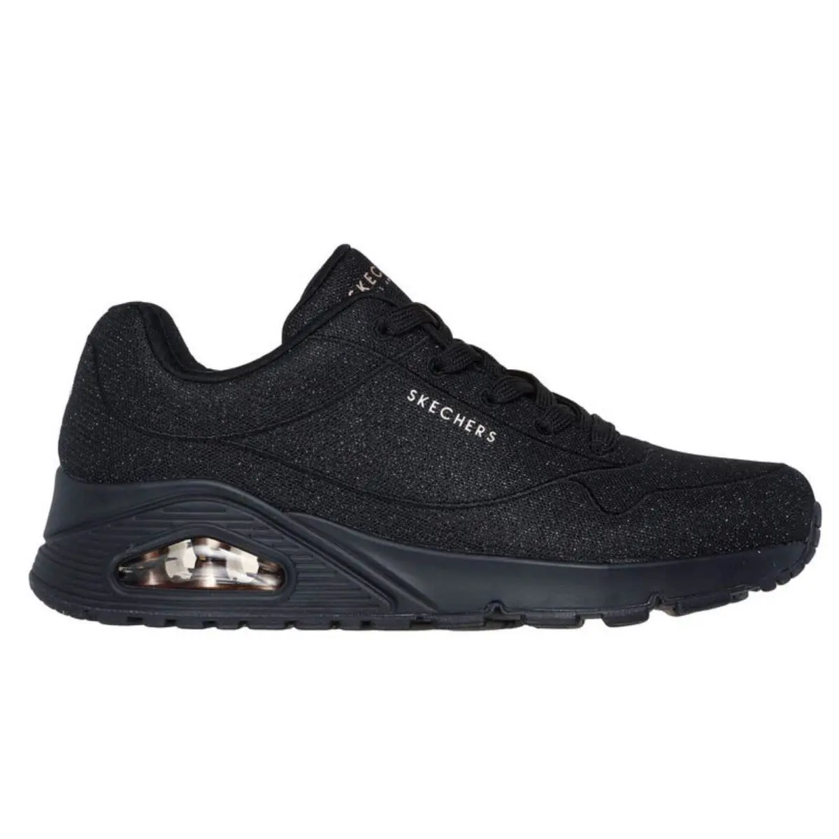 Skechers Women`s 177023 Uno-coruscate Black Casual Shoes - Black