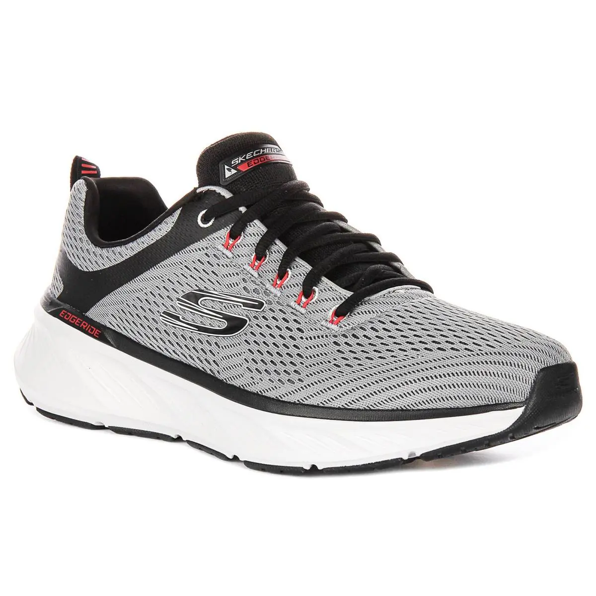 Skechers Edgeride Conten Shock Lace Up Mens Sneakers In Charcoal Black US 8 - 13 - Charcoal Blk
