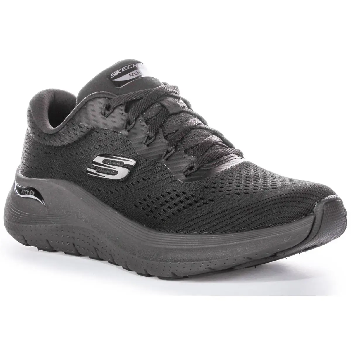 Skechers Arch Fit 2.0 Big League Vegan Midsole Womens Sneakers Black US 6 - 11 - BLACK BLACK