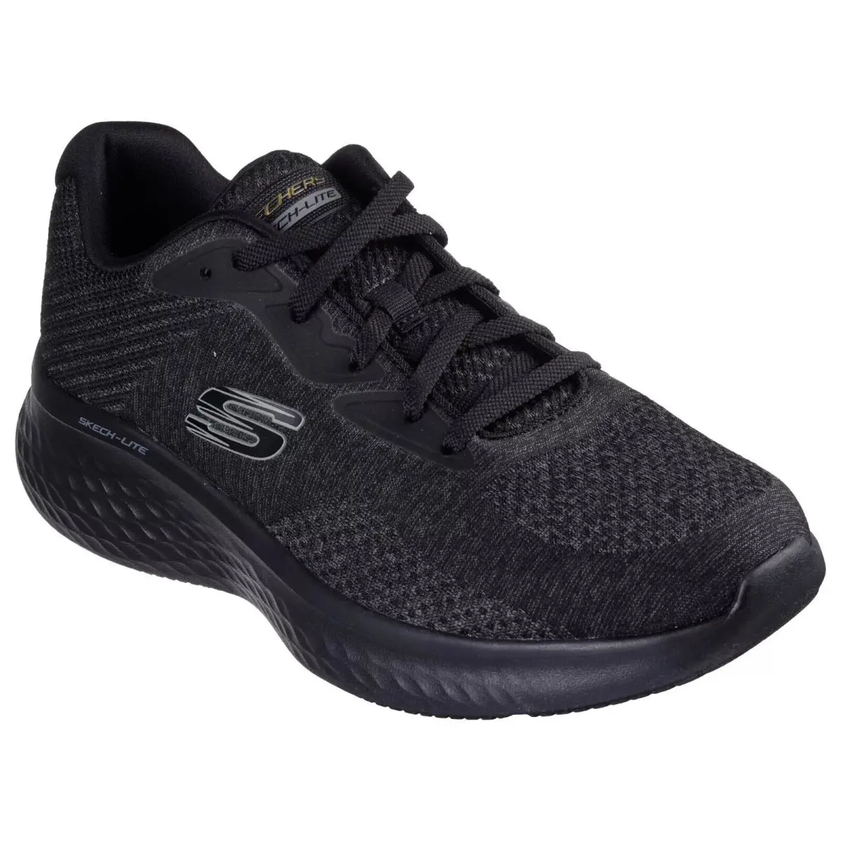 Skechers Mens Shoes Sport Black Wide Comfort Walk Lite Memory Foam Soft 232598 - Black / Black