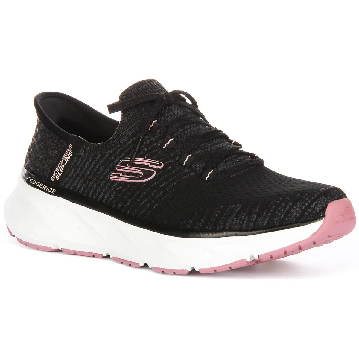 Skechers Edgeride Impression Relax Fit Womens Sneakers Black Pink US 6 - 11 - BLACK PINK