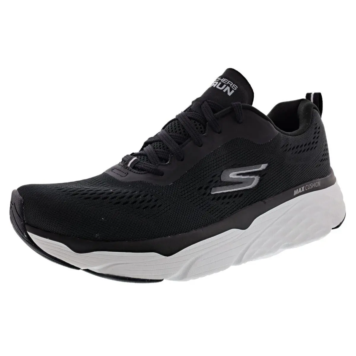 Skechers Men`s Max Cushioning Elite Terminus 220387BKW Lace-up Running Shoes - BLACK / WHITE