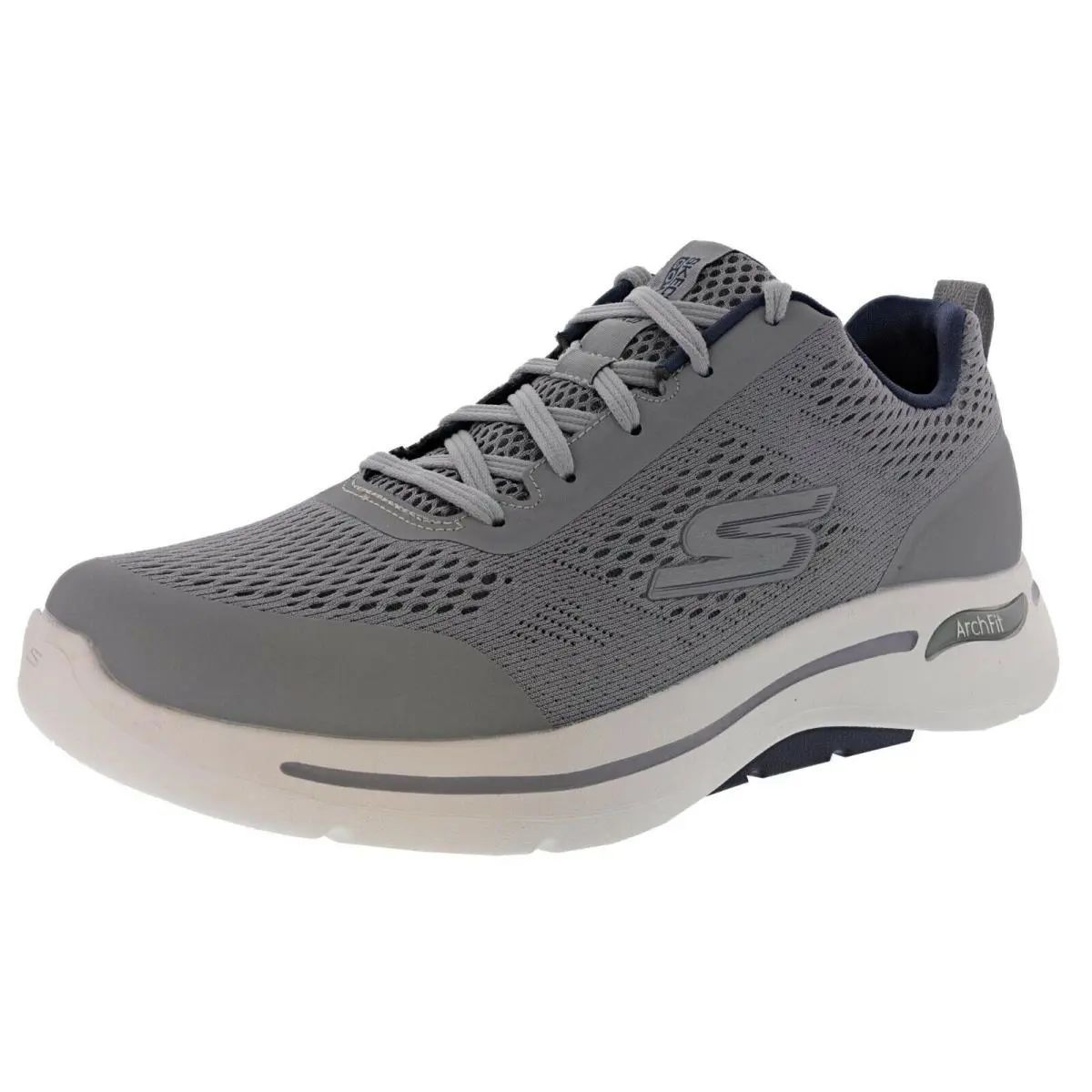 Skechers Men`s GO Walk Arch Fit- Idyllic 216116 Walking Shoes - GREY / NAVY