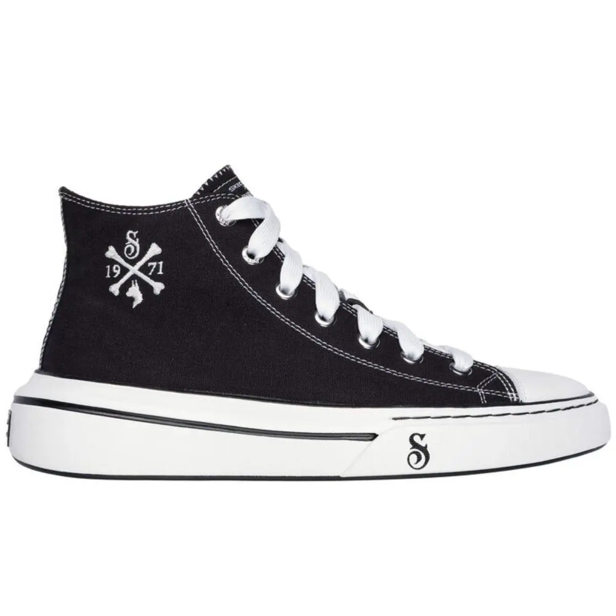 Skechers Women`s 186030 Snoop One Doggy Bonez Black Casual Shoes - Black, Exterior: Black