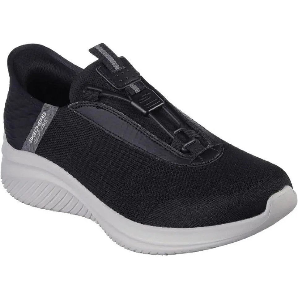 Man Skechers Slip Ins Ultra Flex Finnik Sneaker Shoe 232405 Black/gray