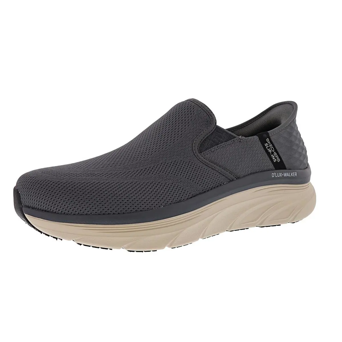 Skechers Men`s D`lux Walker- Orford 232455WWCHAR X-wide Slip-in Walking Shoes - CHARCOAL