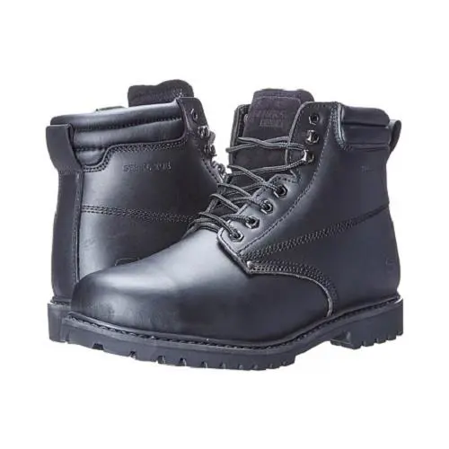 Skechers Men`s Skechers Work Foreman Premium Leather Work Casual Boots - Black Leather