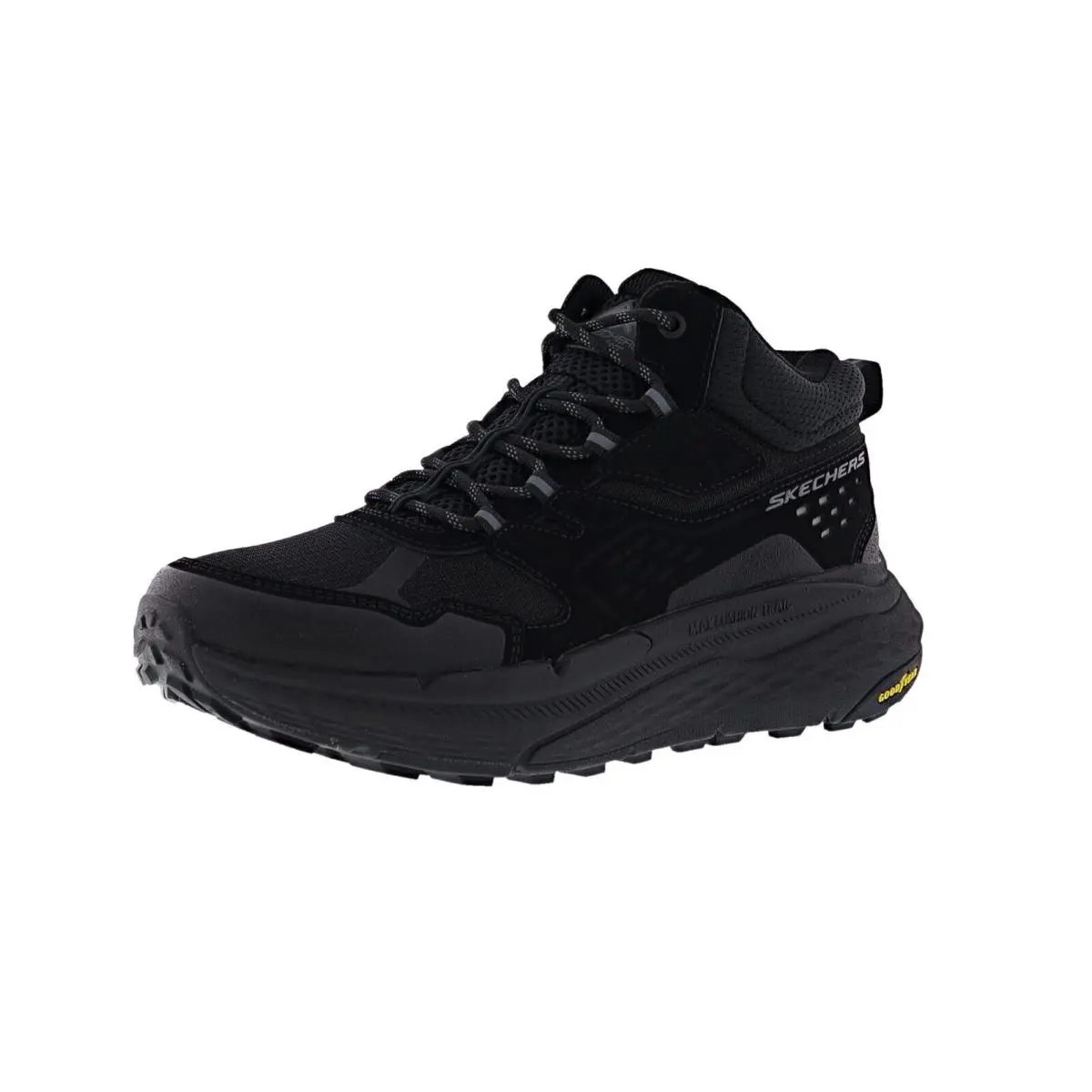 Skechers Women`s Max Cushioning Elite Trail 2.0-ARBOR Pointe Trail Running Shoes - BLACK / BLACK