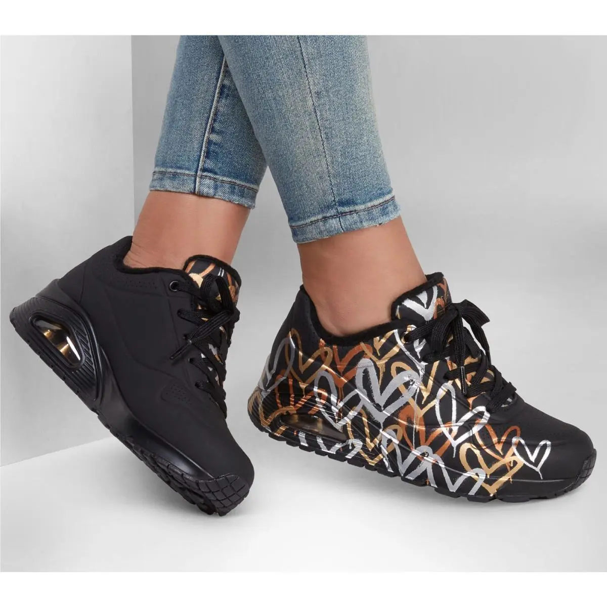 Skechers shoes - Uno - Metallic Love - Uno Metallic Love - 155523 - Black/Gold 12