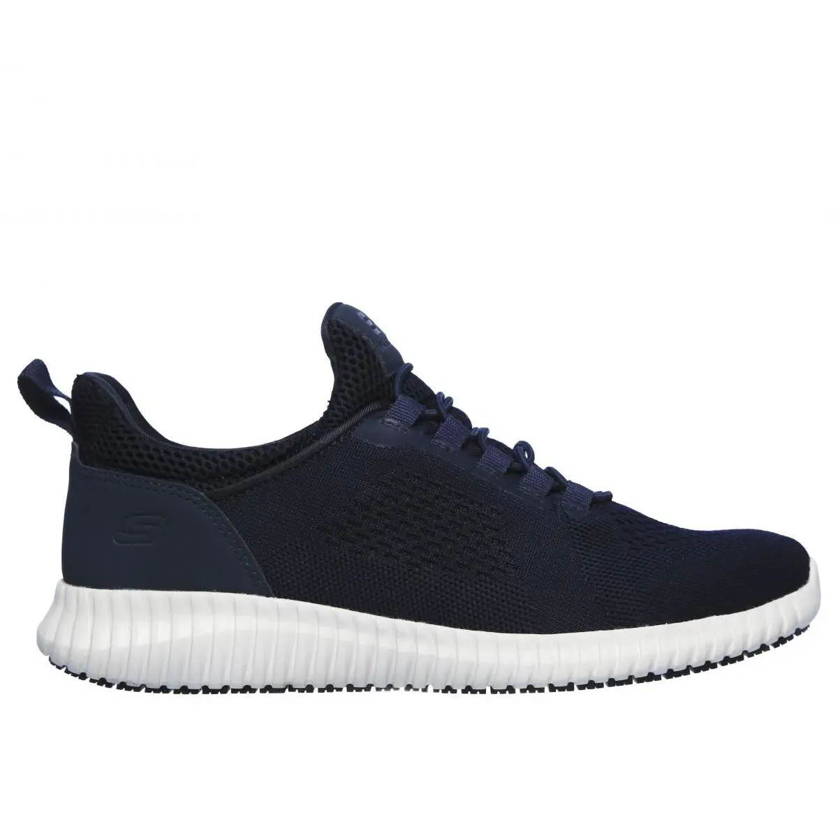 Skechers Work Men`s Relaxed Fit: Cessnock SR Soft Toe Slip Resistant Work Shoe N - NAVY