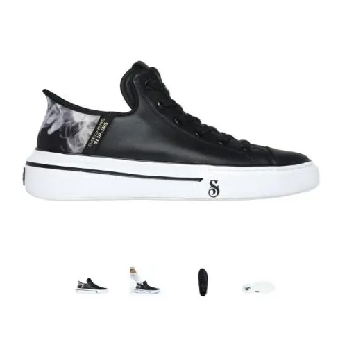 Skechers Snoop One OG Premium Leather Black/white Sneaker Men`s Sizes 7-13/NEW - Black