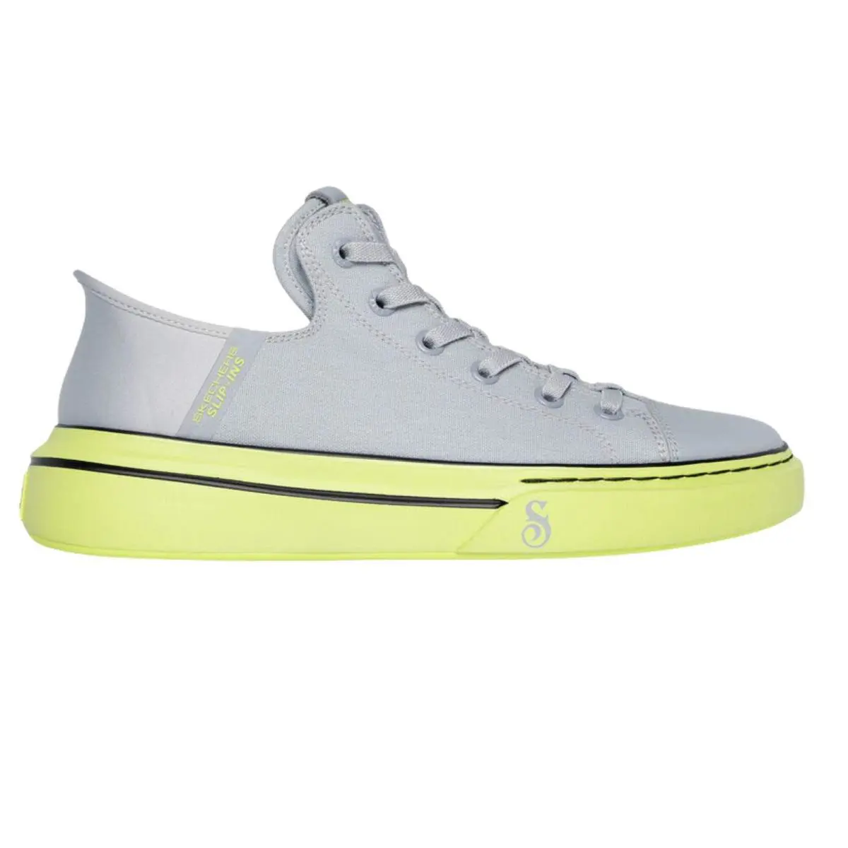 Skechers Men`s 251032 Snoop One-og Tela Gray Lime Slip-ins Casual Shoes - Gray / Lime