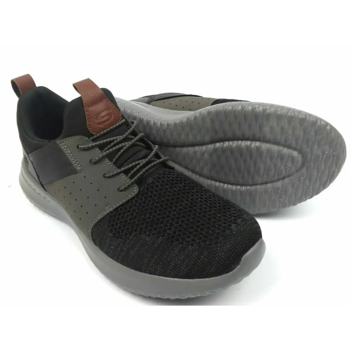 Skechers Men`s Classic Fit Sneakers with Air-cooled Memory Foam - Black - Black