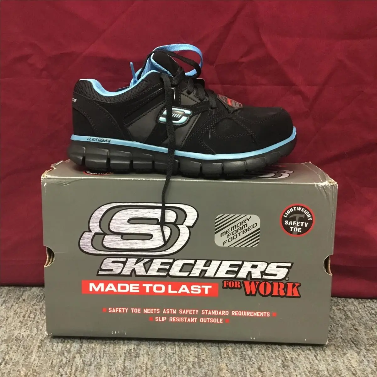 Women’s Skechers 76553 Synergy Sandlot Safety Toe Work Sneakers Size 7.5 W