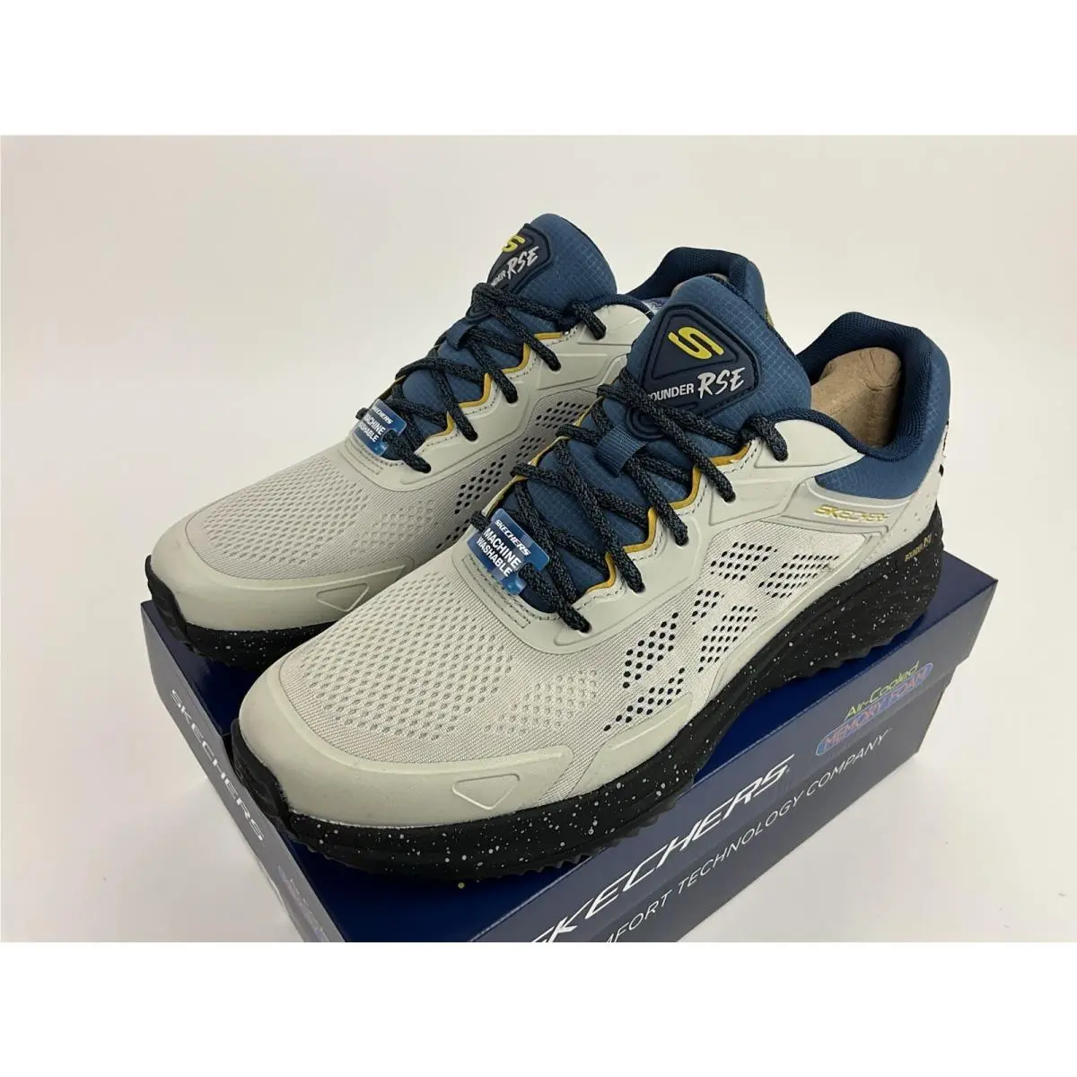 Skechers Bounder Rse Men`s 11.5 Shoes Natural Stone Gray Sneakers Sports Hazlet