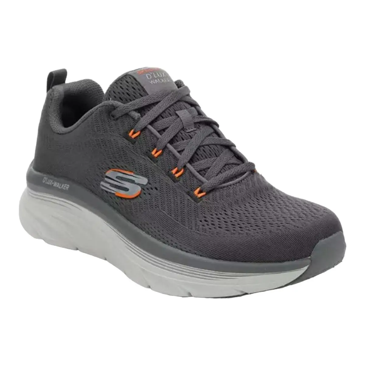 Mens Skechers Mens D`lux Walker Meerno - Charcoal/orange Size 7 M US