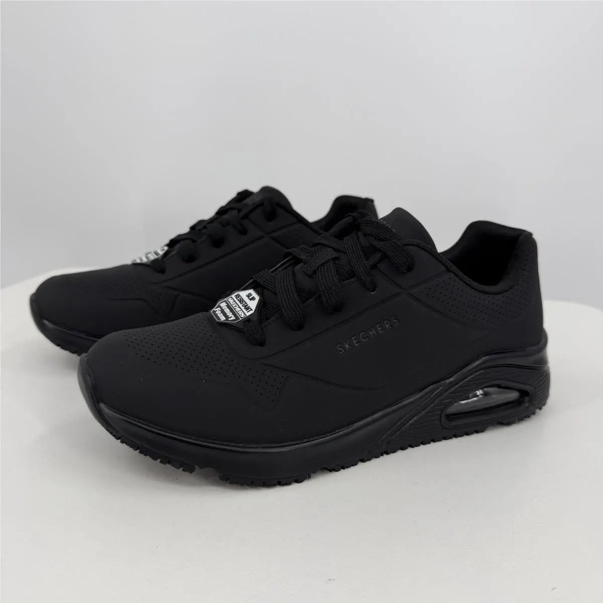 Skechers Work Relaxed Fit: Uno SR Slip Resistant Lace-up Shoes 9 Women`s 108021