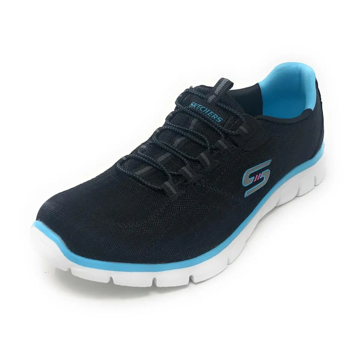 Skechers Empire Rock Around 12157/BKTQ Relaxed Walking Sneakers Women`s SZ 7.5 - Black