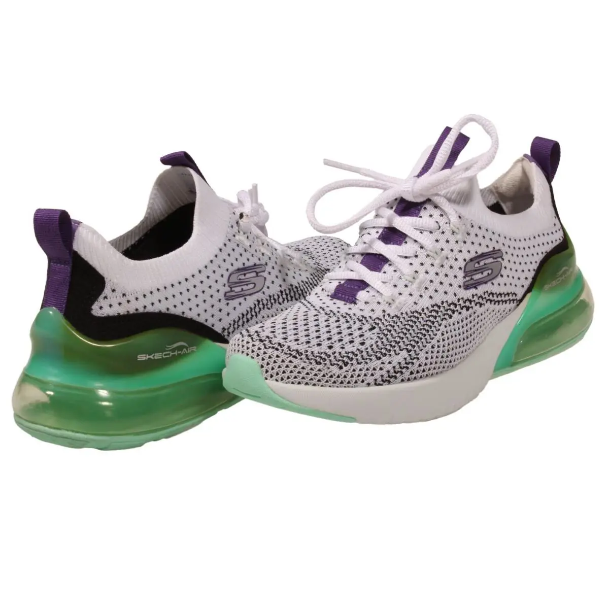 Skechers Skech-air Stratus Womens Sneaker White / Turquoise / Purple US Size 7.5