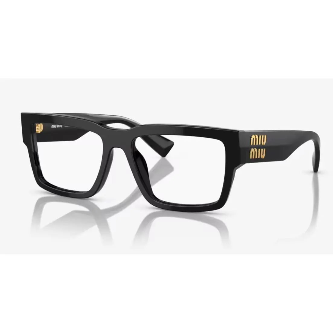 Miu Miu MU02XV Glimpse 02X Black Gold Logo Eyeglasses Optical Frame 52mm
