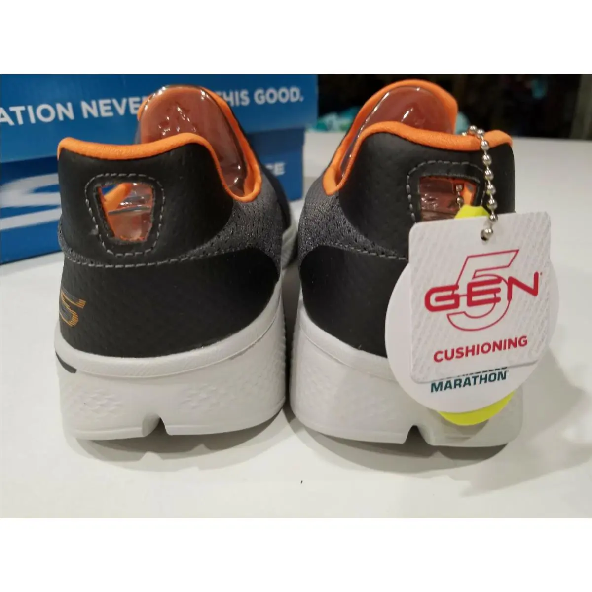 Skechers shoes - Skechers Gowalk 4 - Gowalk - Charcoal Gray & Orange (UPC: 190211722621) 6