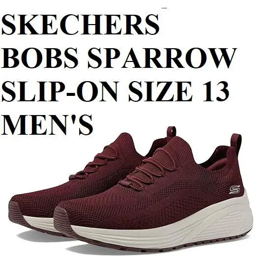 Bobs Sparrow 2.0 Slip-on Low Sneakers Men Shoes Size 13 Burgundy by Skechers