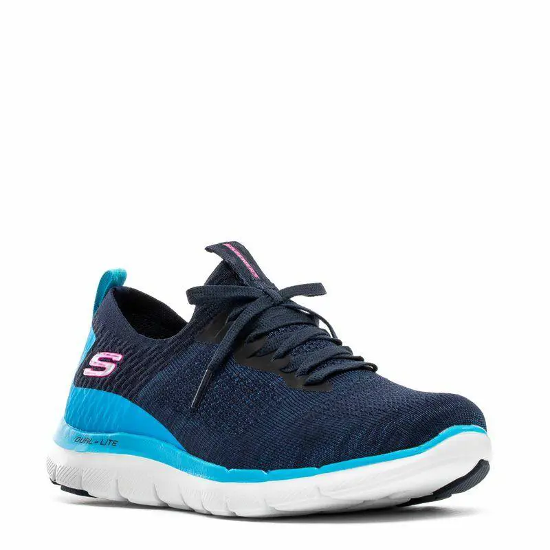Skechers Flex Appeal 2.0 Turn Trainers Sports Women Shoes Navy Blue Size 11