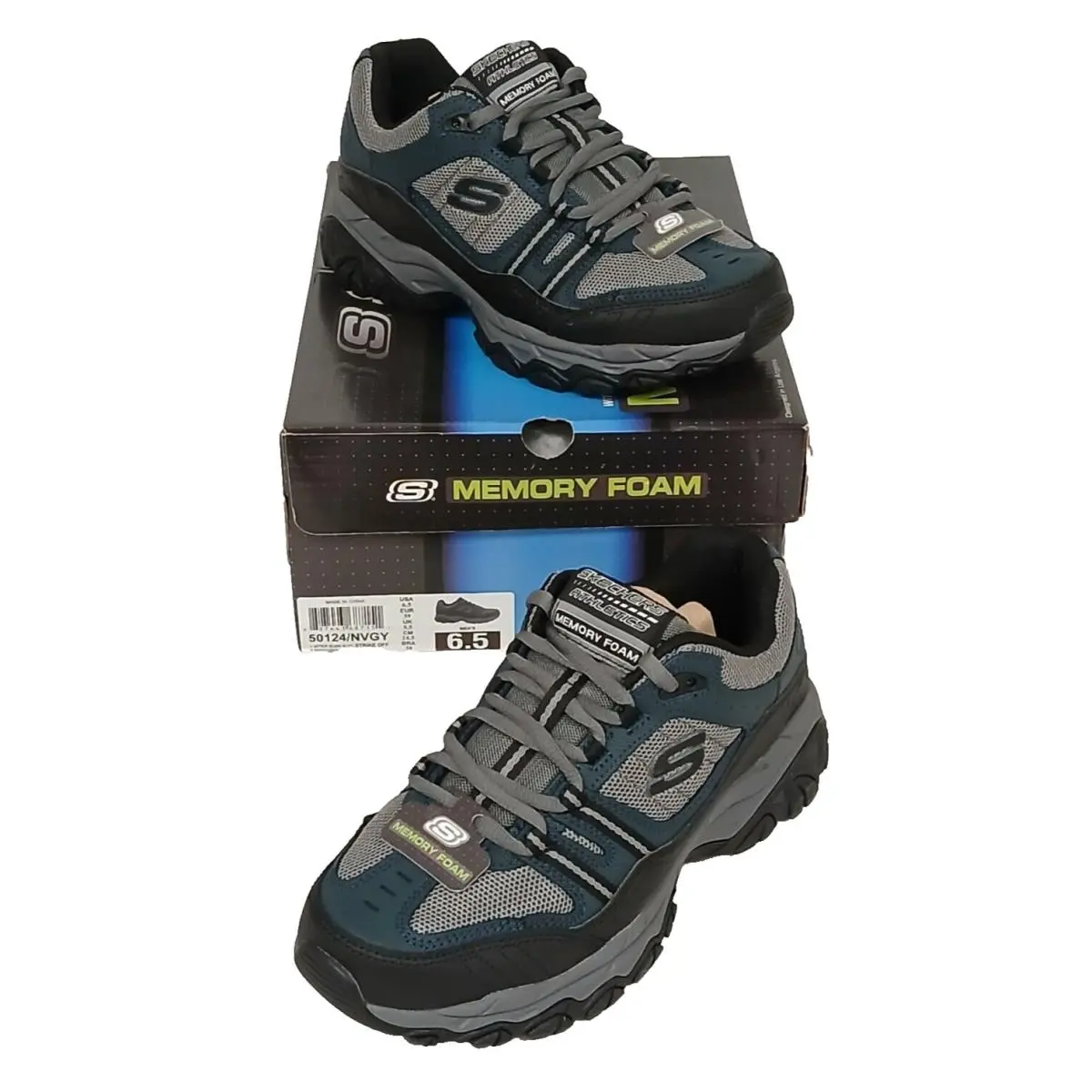 Skechers After Burn Strike Off Mens Memory Foam Shoes 50124/NVGY Size: 6.5