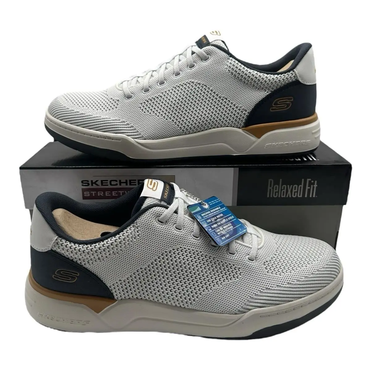 Skechers Corliss Dorset Shoes Men`s Size 13 White Relaxed Fit Lace Up Sneakers