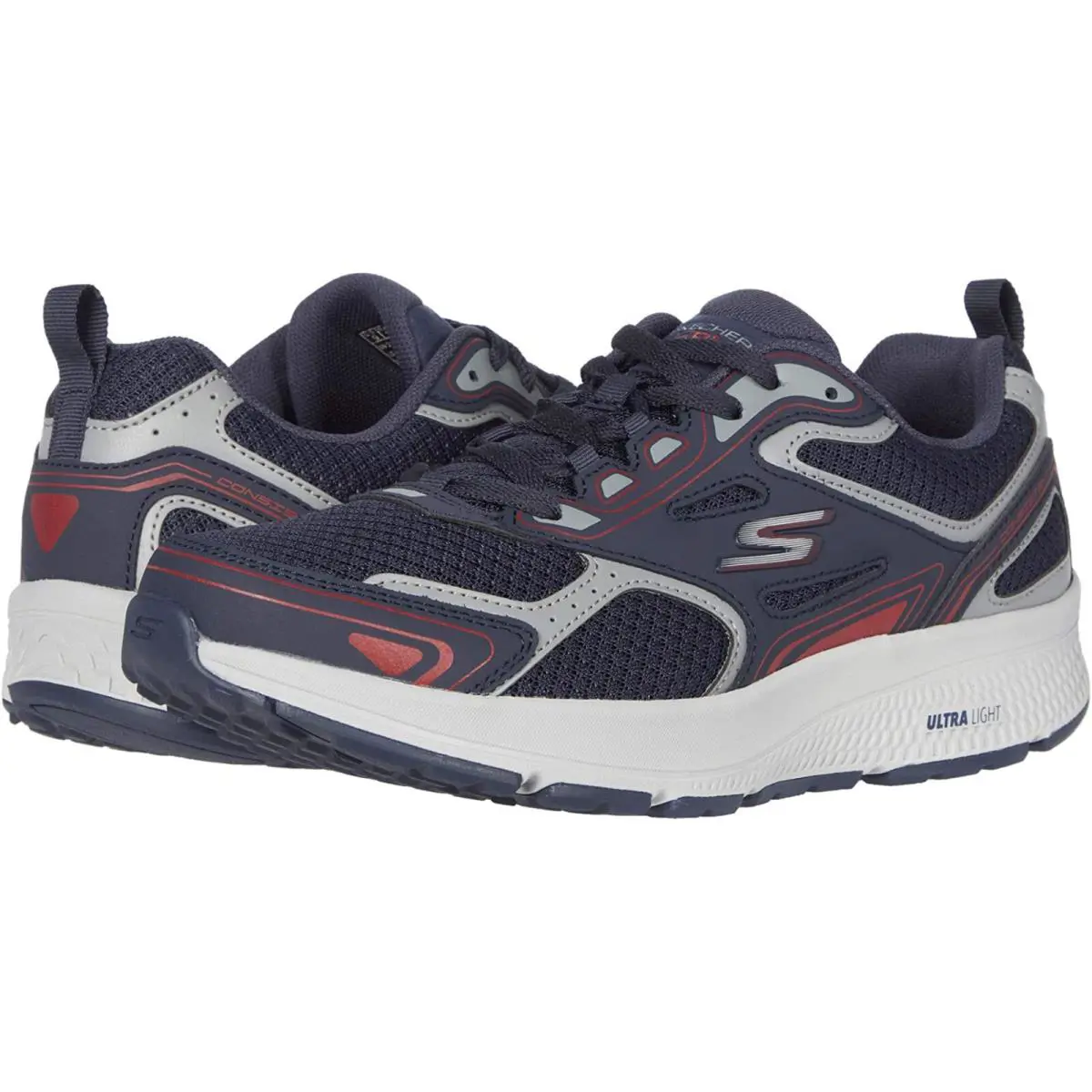 Skechers GO Run Sport Running Sneakers Trainers Men Shoes Navy/red Size 12 - NAVY/GREY/RED