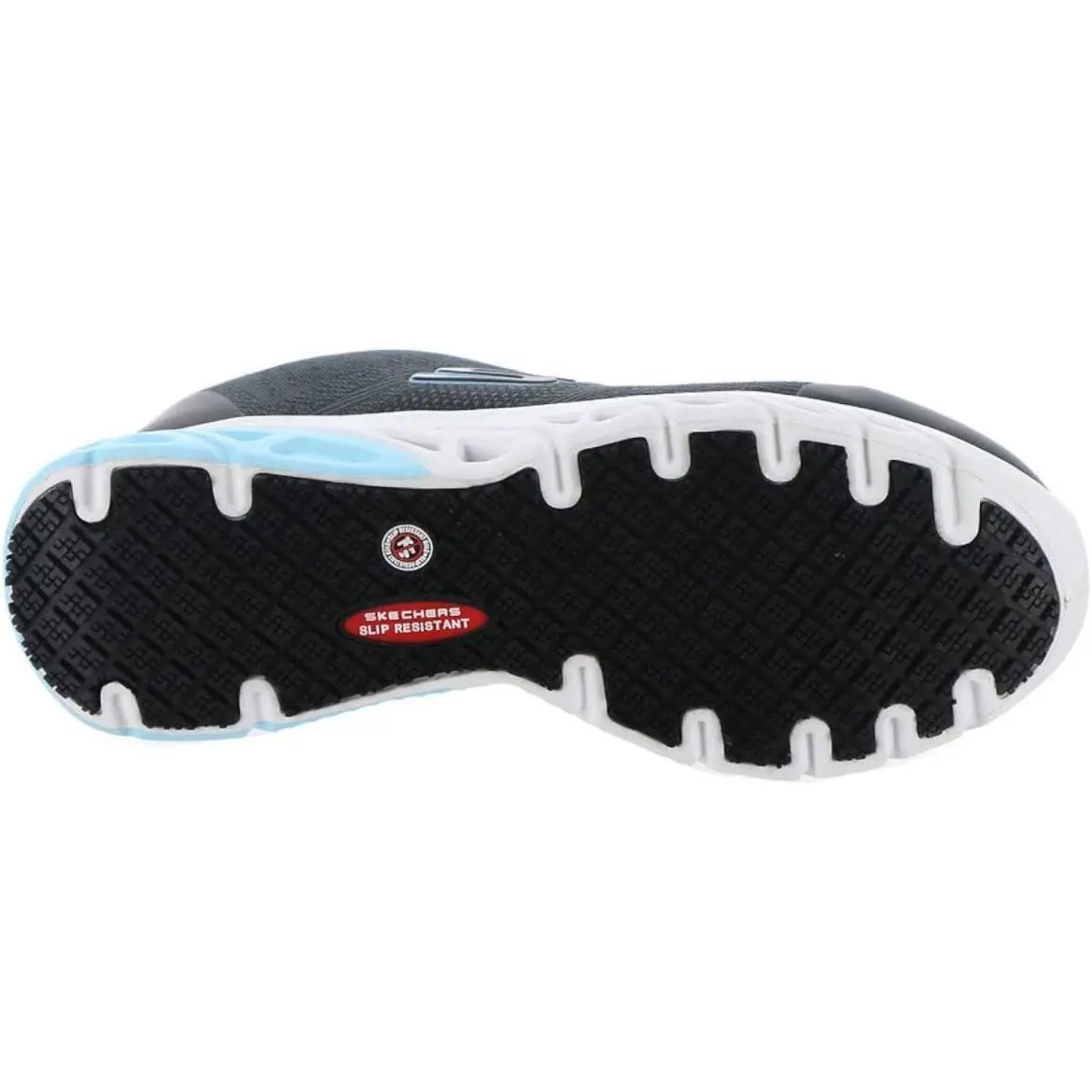 Skechers shoes - Skechers Glide Step SR-Alloy - Glide Step - Dark Gray/Slate- Baby blue hints on tongue and bottom (UPC: 195969834732) 4