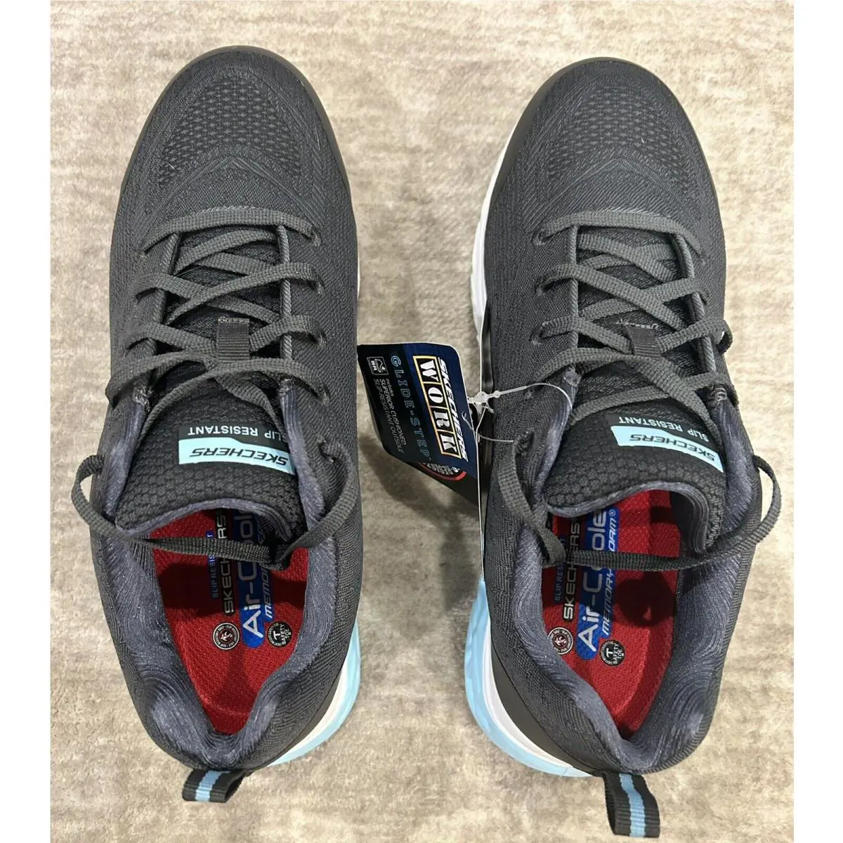 Skechers shoes - Skechers Glide Step SR-Alloy - Glide Step - Dark Gray/Slate- Baby blue hints on tongue and bottom (UPC: 195969834732) 8