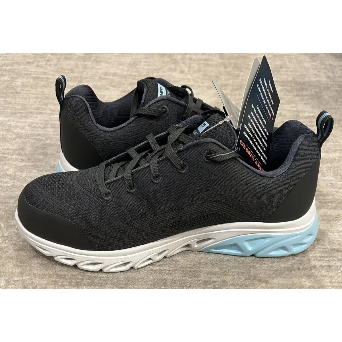 Skechers shoes - Skechers Glide Step SR-Alloy - Glide Step - Dark Gray/Slate- Baby blue hints on tongue and bottom (UPC: 195969834732) 13