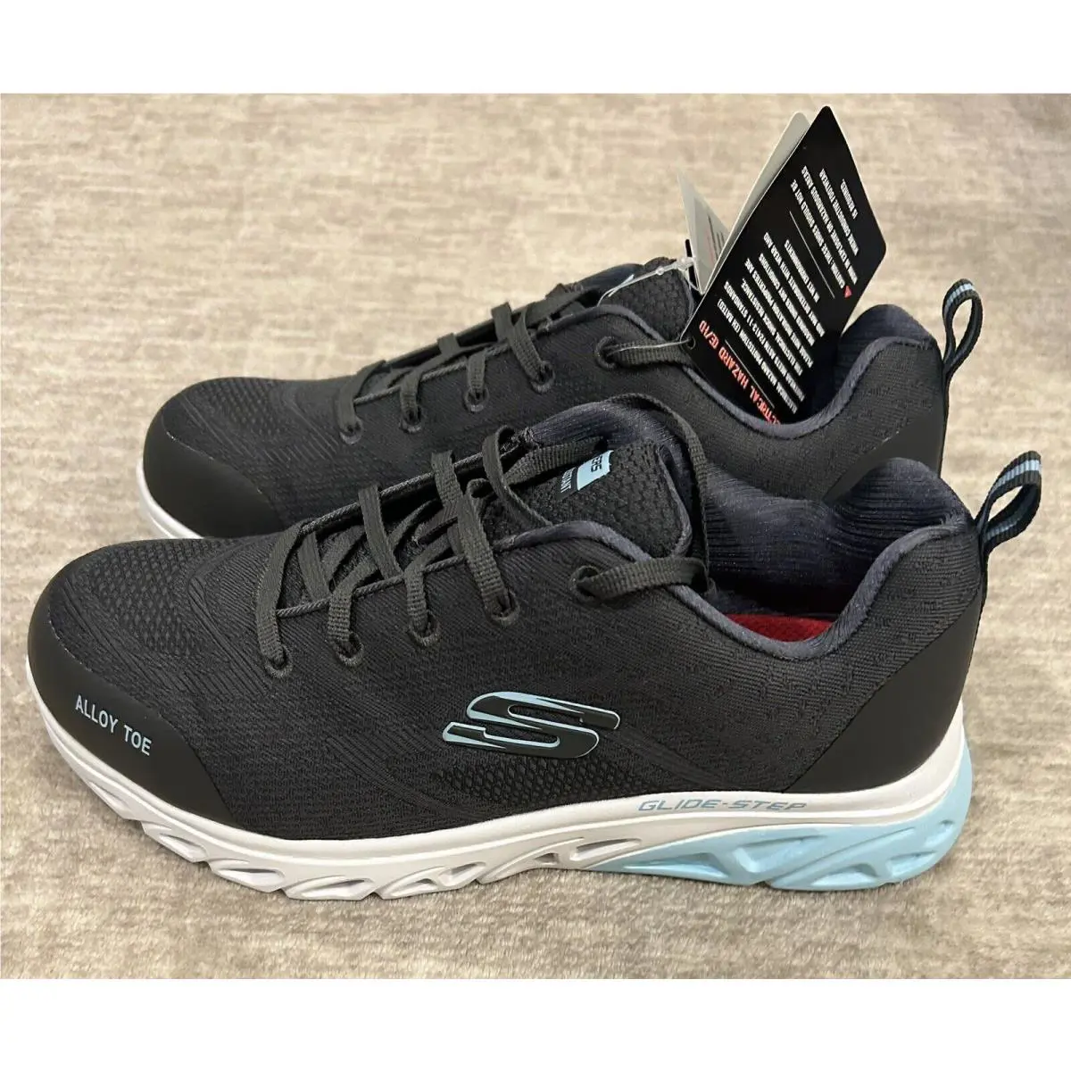 Skechers shoes - Skechers Glide Step SR-Alloy - Glide Step - Dark Gray/Slate- Baby blue hints on tongue and bottom (UPC: 195969834732) 14