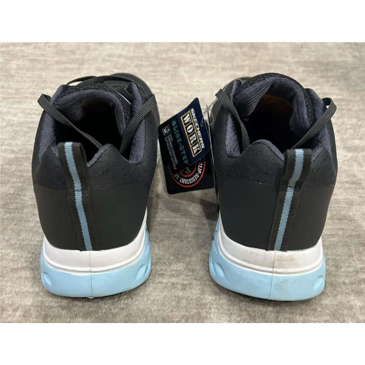 Skechers shoes - Skechers Glide Step SR-Alloy - Glide Step - Dark Gray/Slate- Baby blue hints on tongue and bottom (UPC: 195969834732) 9