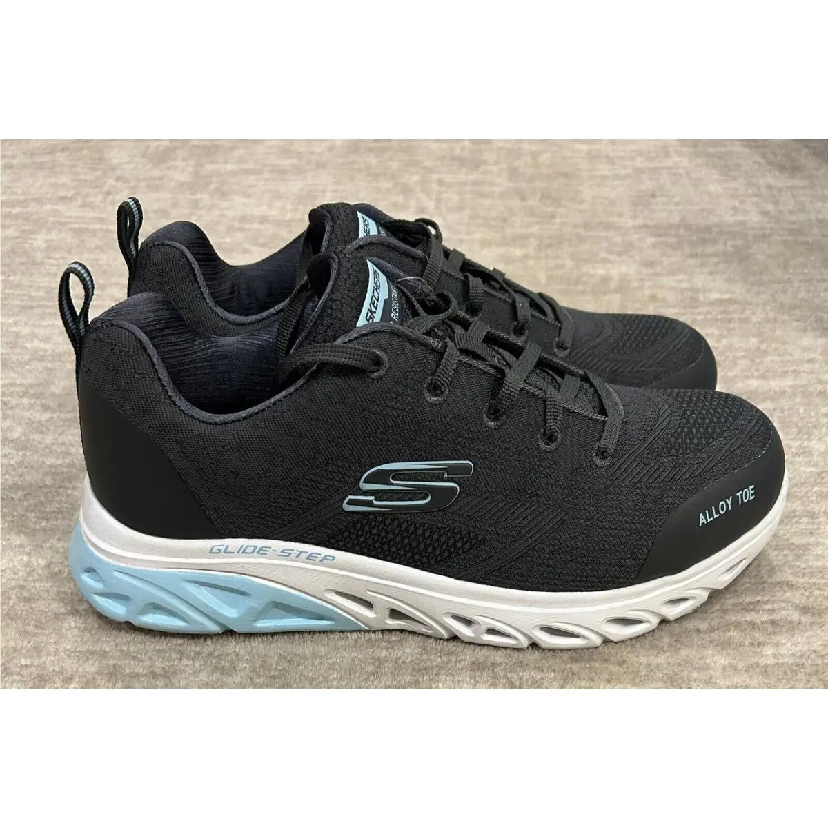 Skechers shoes - Skechers Glide Step SR-Alloy - Glide Step - Dark Gray/Slate- Baby blue hints on tongue and bottom (UPC: 195969834732) 12