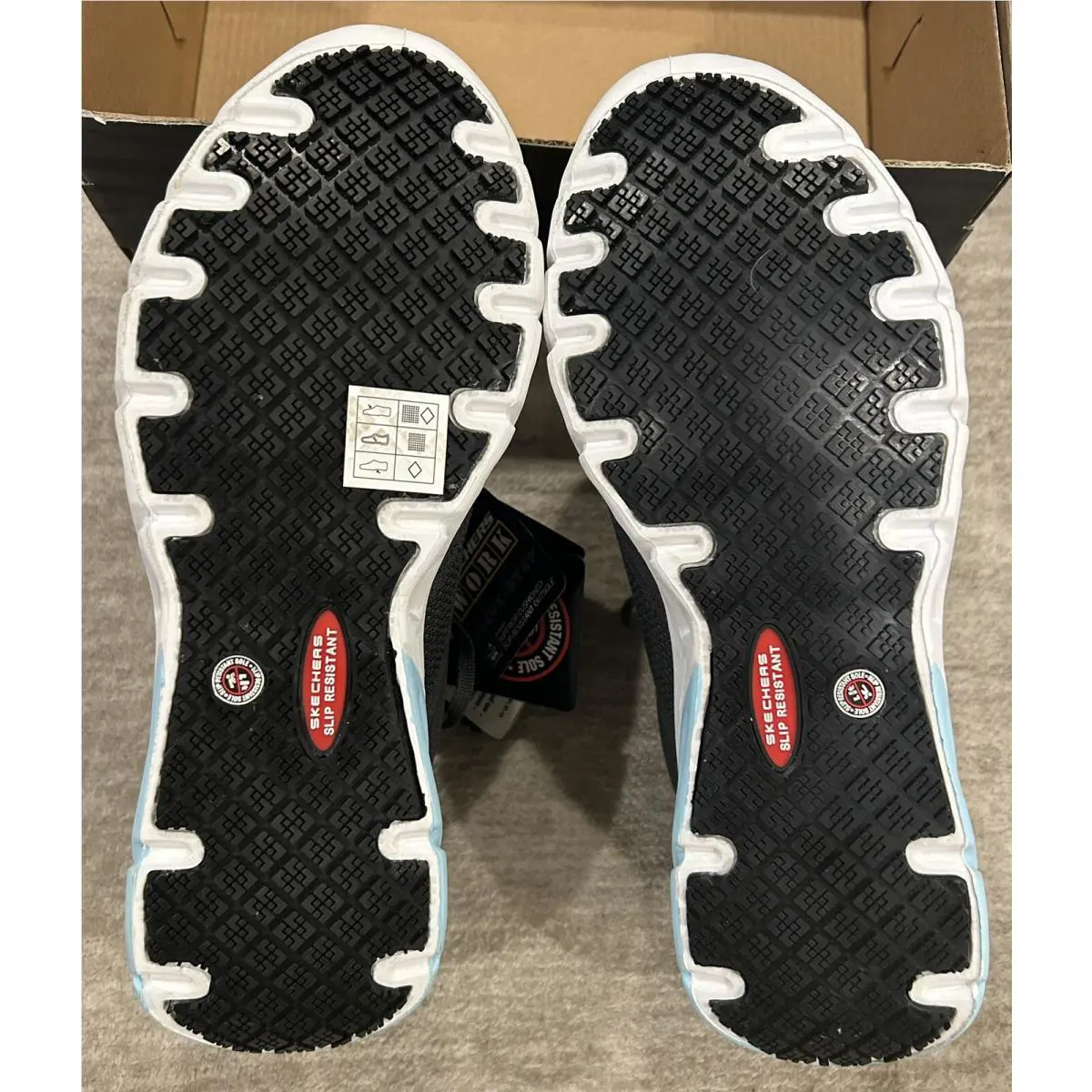 Skechers shoes - Skechers Glide Step SR-Alloy - Glide Step - Dark Gray/Slate- Baby blue hints on tongue and bottom (UPC: 195969834732) 16