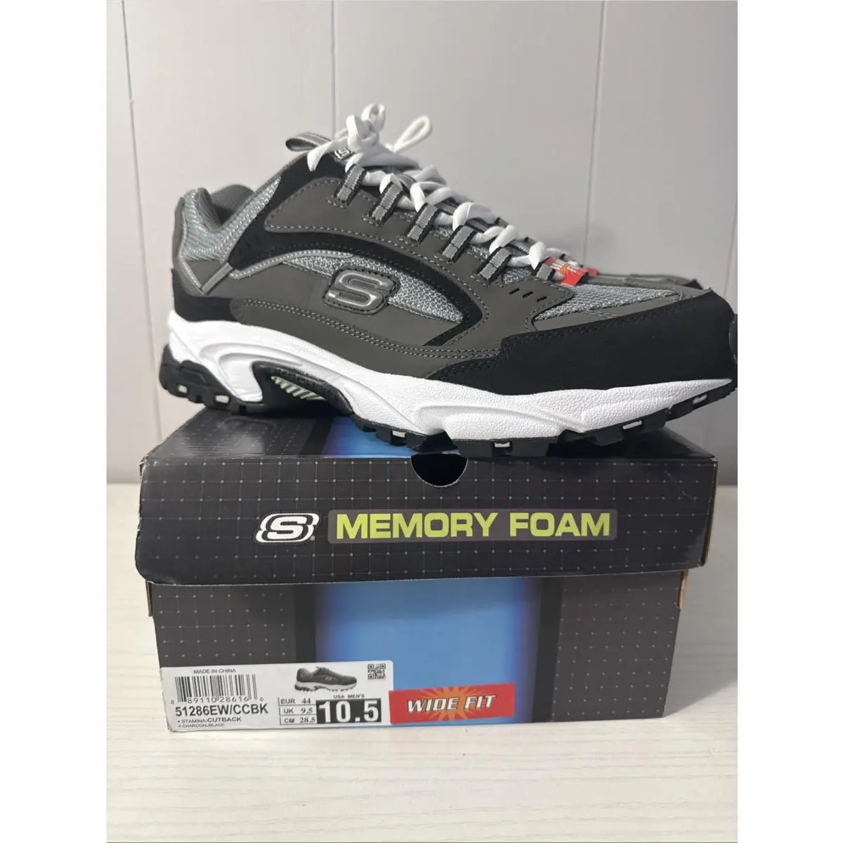 Skechers Stamina Cutback Shoes Mens 10.5 EW Extra Wide Comfort Dad Sneakers